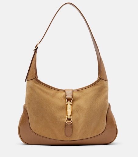 Gucci Jackie 1961 Medium suede shoulder bag in beige - Gucci