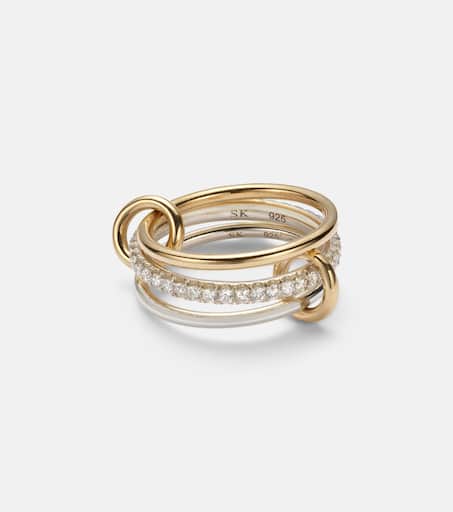 Tigris SG 18kt gold and sterling silver ring with diamonds in silver - Spinelli Kilcollin | Mytheresa