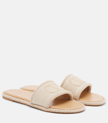 VLogo Torchon slides in beige - Valentino Garavani | Mytheresa