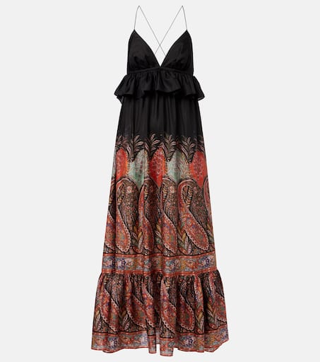 【Zimmermann】Rhiannon paisley ruffled silk maxi dress ZIMMERMANN Rhiannon ruffled paisley-print silk midi dress
