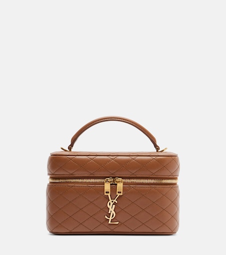 Gaby leather vanity bag in brown - Saint Laurent | Mytheresa