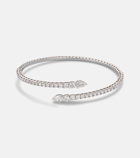 Classics Twist 18kt white gold bangle with diamonds