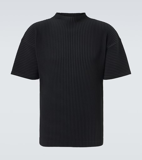 Monthly Colors: March pleated T-shirt in black - Homme Plisse