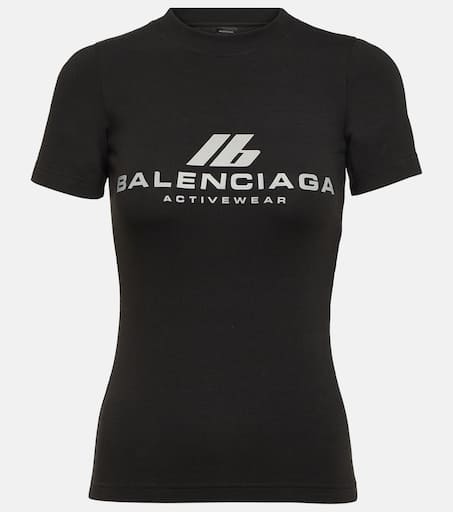 Tシャツ・カットソー BALENCIAGA Woman T-Shirt Black 790374TQVF1 1083 T-shirt with reflective logo BALENCIAGA Woman Tg. S