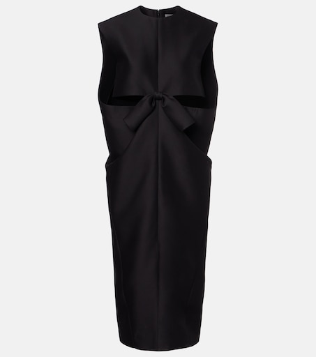 Cutout crêpe satin midi dress in black - Balenciaga | Mytheresa