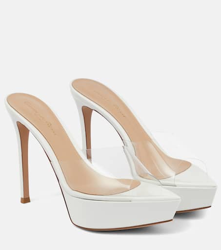 Betty PVC and leather sandals in white - Gianvito Rossi