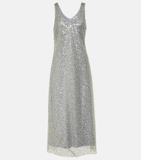 【Vince】 Lucite sequinedメタリックスリップドレス P00889290.jpg