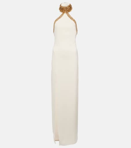 Buckle-detail strapless sablé gown in black - Tom Ford