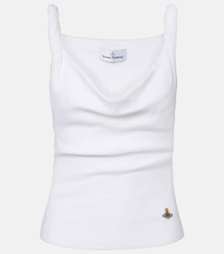 Anna cotton-blend jersey tank top in white - Vivienne Westwood