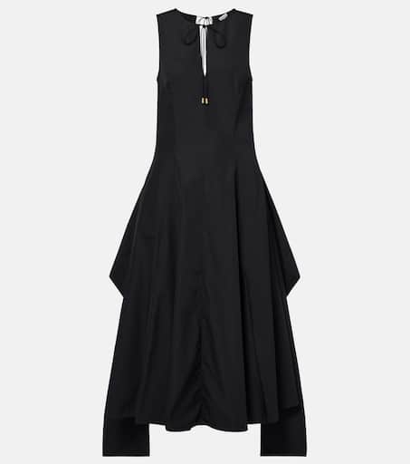 【関税・送料込み】LOEWE COTTON DRESS Cotton poplin wrap dress in black - Loewe | Mytheresa