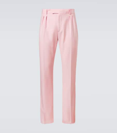 パンツ ALEXANDER MCQUEEN Women Straight Pants 708651 PINK Alexander Mcqueen Women Straight Leg Trousers In Pink | ModeSens