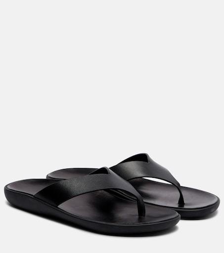 Leger leather thong sandals in black - The Row | Mytheresa