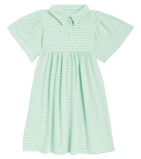 green emerald velvet dress Green and White Stripe Tula Dress S