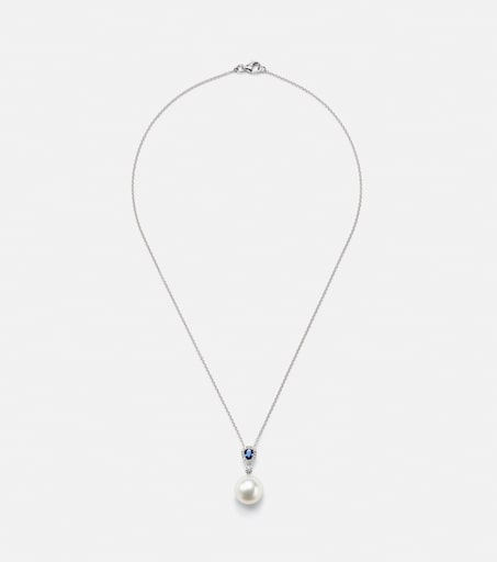 Romance 18kt white gold necklace with sapphires and gemstones