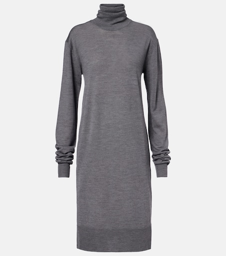 Wool and silk sweater dress in grey - Toteme | Mytheresa Wool and silk sweater dress in grey - Toteme | Mytheresa