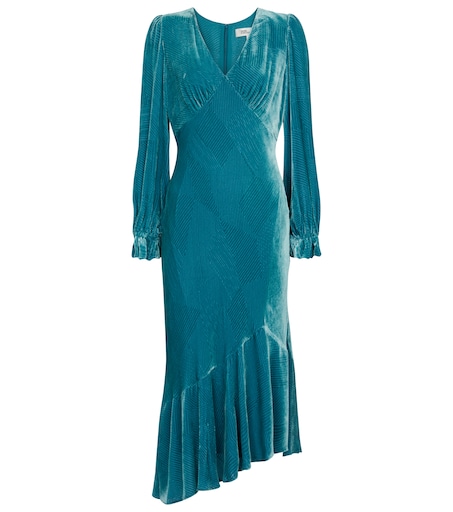 Manal velvet midi dress in green - Diane Von Furstenberg | Mytheresa