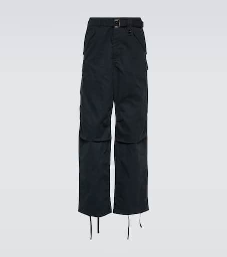 【Sacai】Cotton Chino Pants black 1【25AW】 SACAI | Belted Cotton Chino Pants | Men | Lane Crawford