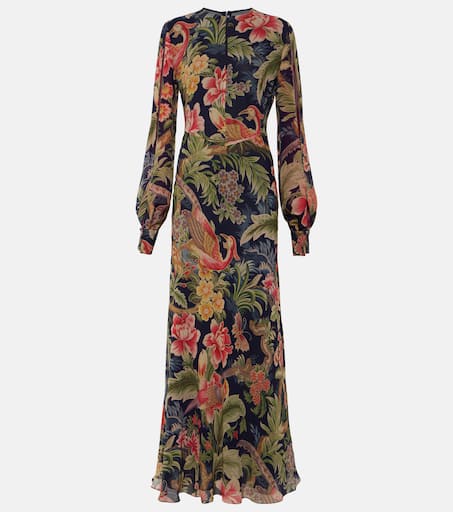 【送料&関税込】Etro Chiffon Dress ETRO Floral-print tiered silk-chiffon maxi dress | NET-A-PORTER
