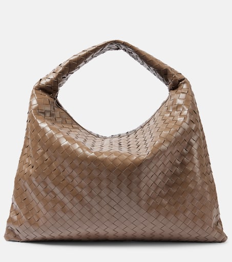 ショルダーバッグ・ポシェット BOTTEGA VENETA BROWN LEATHER HOP SHOULDER BAG Hop Large Intrecciato leather shoulder bag in brown