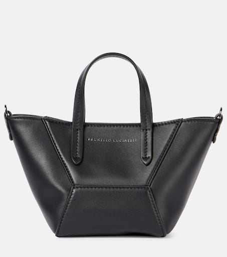 サンダル・ミュール BRUNELLO CUCINELLI MINI BAGS BC Duo Mini Monili suede tote bag in brown - Brunello