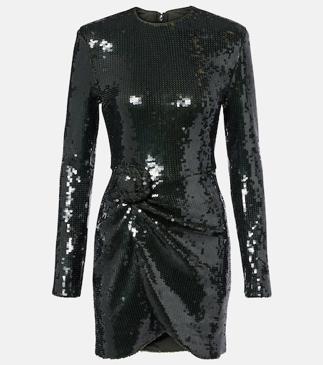 Gathered sequined minidress