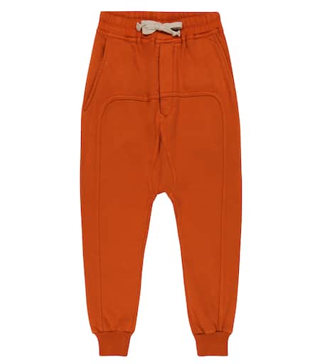 Cotton jersey sweatpants in orange Rick Owens Kids Mytheresa
