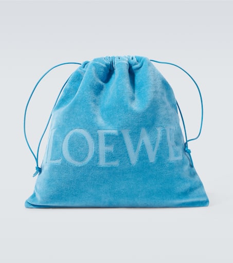 大人気【LOEWE】Paula's Ibiza Medium logo terry pouch Paula's Ibiza Medium logo terry pouch in turquoise - Loewe
