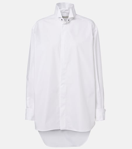 Oversized cotton-blend shirt in white - Phoebe Philo | Mytheresa