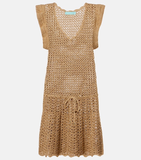 Annalise crochet lam minidress in gold - Melissa Odabash | Mytheresa