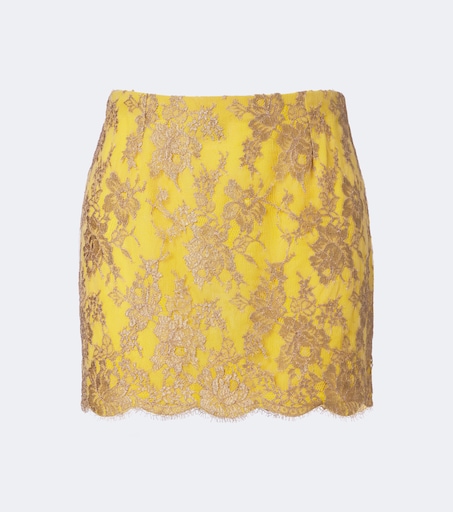 Scalloped floral lace miniskirt