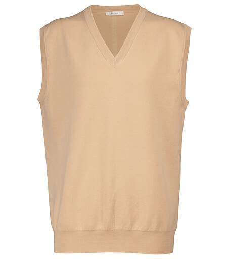 THE ROW ザ ロウ 21SS CREMONA VEST Vネックウールニットベスト A0422 ベージュ系 S ITV0E2U8PGEQ THE ROW ザ ロウ 21SS CREMONA VEST Vネックウールニットベスト