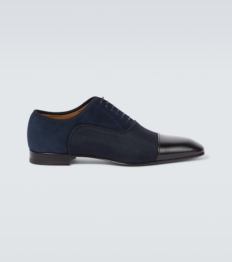 Greggo leather-trimmed Oxford shoes in blue - Christian Louboutin