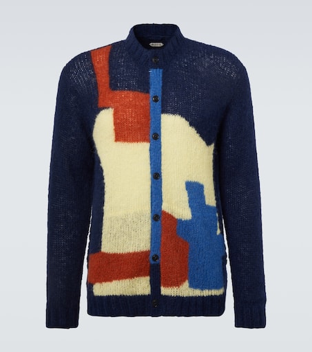 Chapeau alpaca-blend cardigan in blue - Bode | Mytheresa