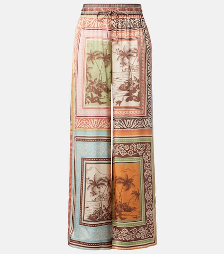 Alberta silk satin palazzo pants in multicoloured - Alemais | Mytheresa
