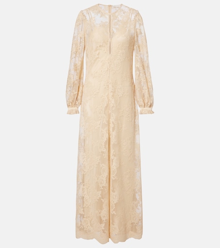 chinese dress ladies Tarly Long Sleeve Lace Maxi Dress Cream– Selfie Leslie main image 1