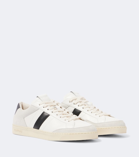 Tom Ford Suede-trimmed leather sneakers