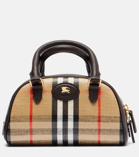 Highlands Mini Burberry Check tote bag in beige - Burberry | Mytheresa