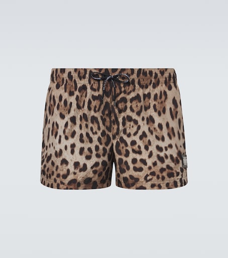 Dolce & Gabbana Leopard-print swim trunks