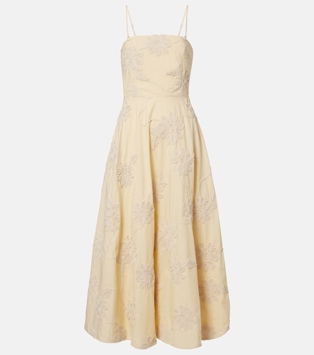 Embroidered cotton midi dress