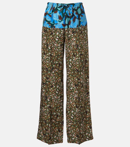 Printed wide-leg pants in multicoloured - Dries Van Noten | Mytheresa