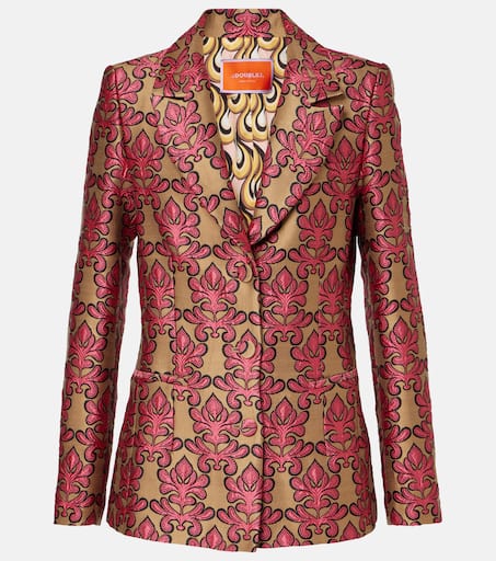 24/7 cotton jacquard blazer in multicoloured - La Double J