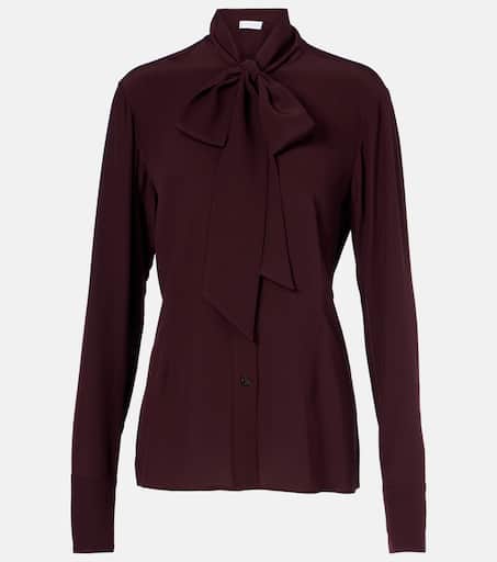 Tie-neck silk top in burgundy - Stella Mc Cartney | Mytheresa