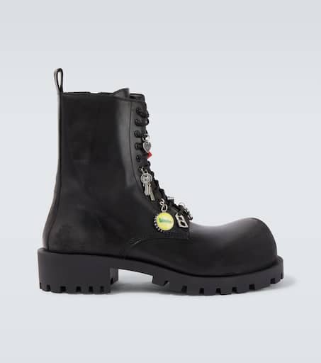 Hummer leather lace-up boots in black - Balenciaga | Mytheresa