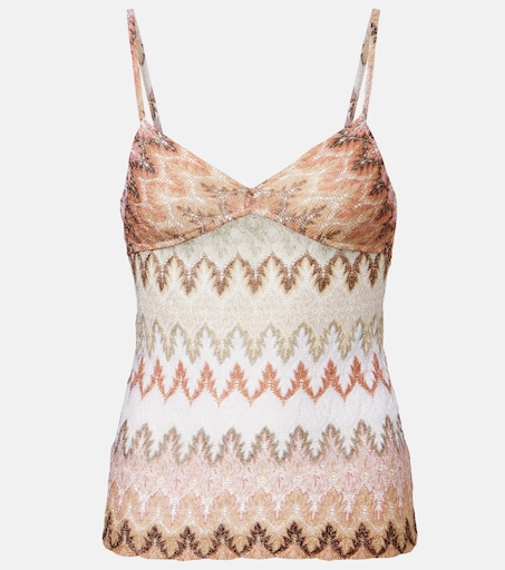 Lamé tank top in beige - Missoni | Mytheresa
