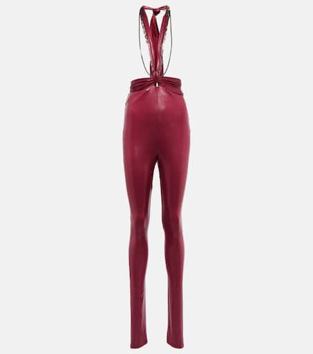 【The Attico】 Ruby chain-trimmedレギンス Ruby chain-trimmed leggings in red - The Attico | Mytheresa