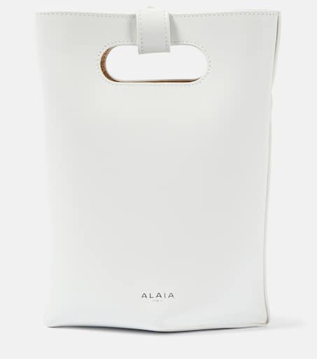 Folded Small leather tote bag in white - Alaia | Mytheresa
