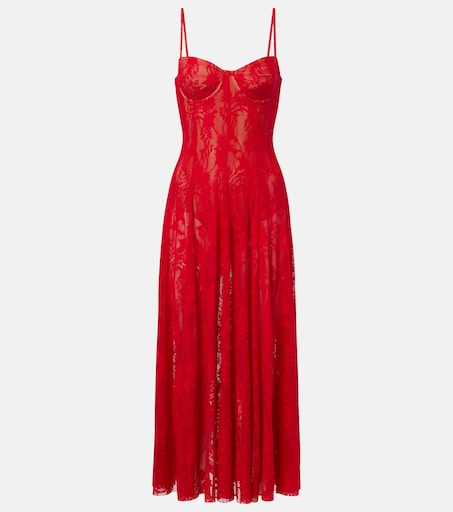 white christmas dresses Red Mojito Print Linen Midi Dress - All Dresses main image 1