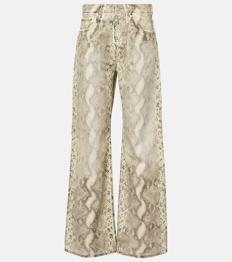 VIP【送料関税込】ACNE STUDIOS brown tied waist snakeskin ACNE STUDIOS Snake-effect leather ankle boots | THE OUTNET