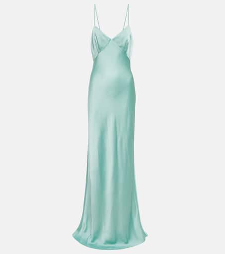 Selce satin slip maxi dress in blue - Max Mara | Mytheresa