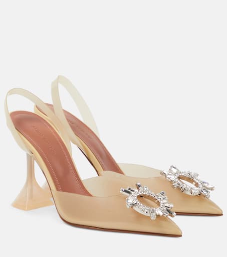 パンプス AMINA MUADDI SHOES (BEGUMSLING MIRSILWHICRY) Begum 95 PVC slingback pumps in beige - Amina Muaddi | Mytheresa